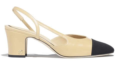 scarpe simil chanel ecrù e nere|Scarpe Chanel Slingback .